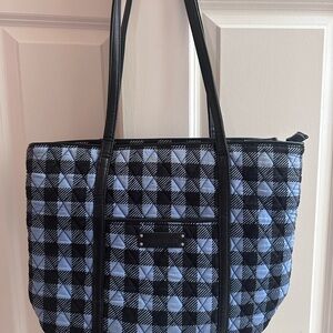 Vera Bradley Checkered Black and Blue Tote